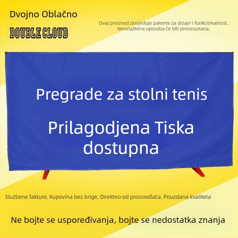 Panel ograde za stolni tenis s integriranim odvojivim pregradama, galvanizirana cijev, Oxford tkanina