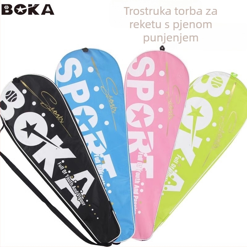 Boca torba za reketa za badminton s naramenicom, vodootporna Oxford tkanina, trostruko pojačana konstrukcija, za badminton/tenis