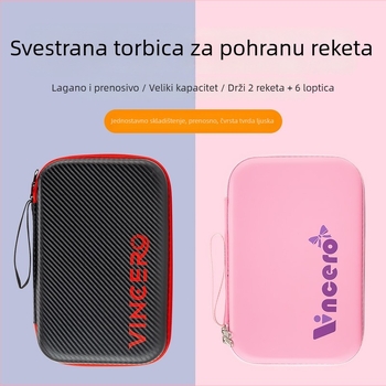 VINCERO vodootporna tvrda torba za rekete za stolni tenis i badminton, velik kapacitet