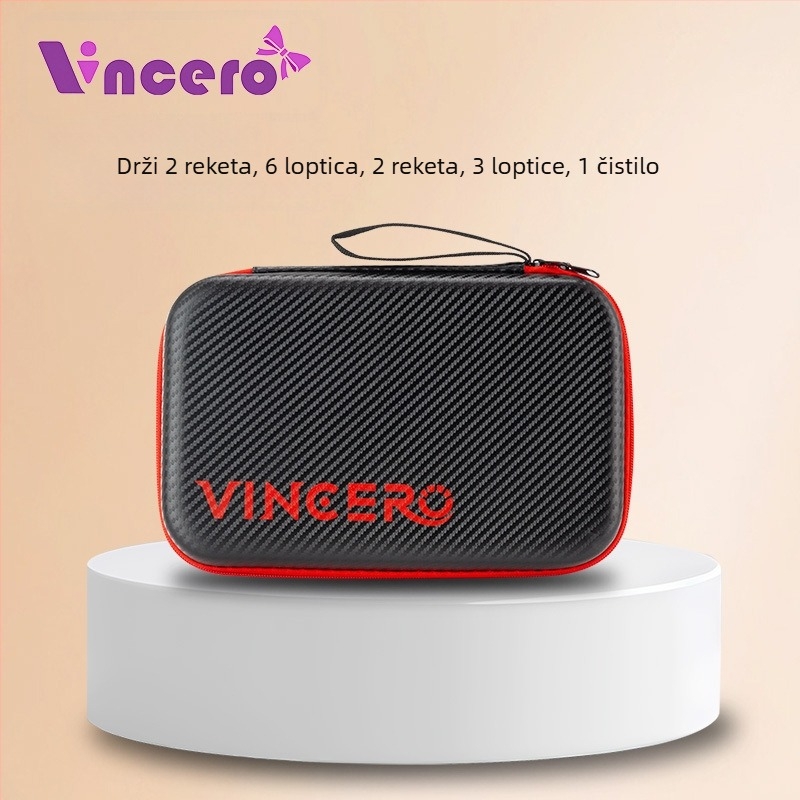 VINCERO vodootporna tvrda torba za rekete za stolni tenis i badminton, velik kapacitet