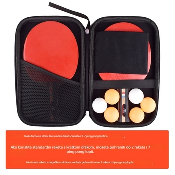 Kućište za stolni tenis, tvrdi kućište za dvije ping-pong reketa, prijenosno, otporno na padove, velika kapaciteta, mogućnost prilagodbe