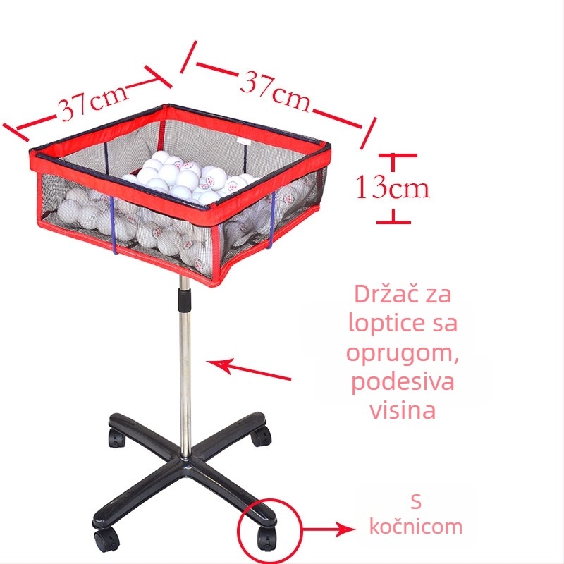 Eisenway stolni trener s mobilnim košem za lopte — nehrđajući čelik, težina 2,2 kg, pogodan za fitness opremu i druge sportove s loptama.