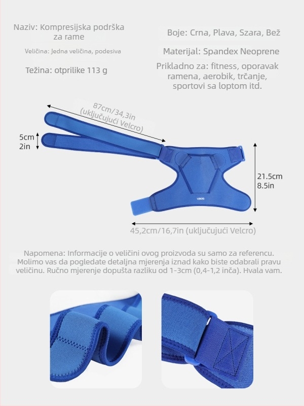 Ramenski štitnik, neopren, podesivi remen za jedno rame, za odrasle