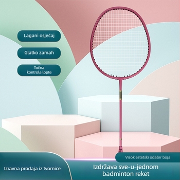 Raketa za badminton Rex, okvir od staklenih vlakana, težina 95–100 g, drška G5, direktan udarac