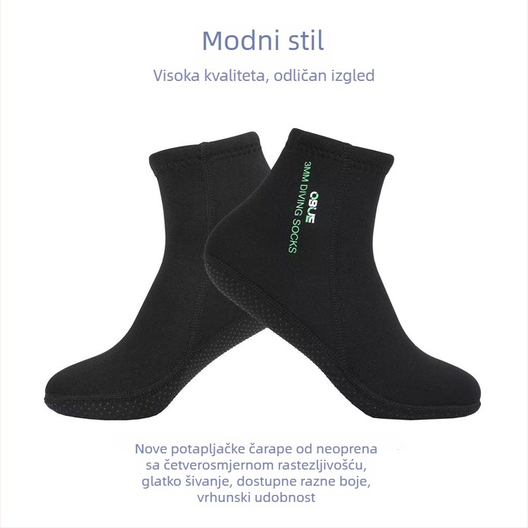 OBUE ronilačke čarape, 3 mm najlon, kratke, protuklizne, tople, brzo sušeće