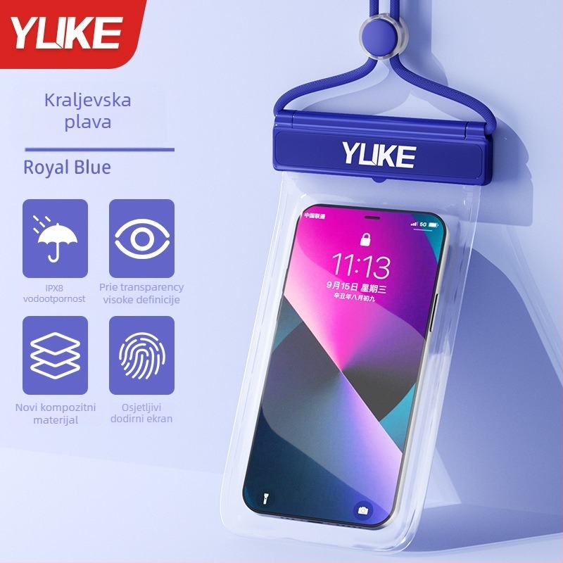 Vodootporna torbica za telefon s ekranom osjetljivim na dodir – ABS+TPU, vodootporan materijal, pogodna za ronjenje, plažu, planinarenje, ribolov