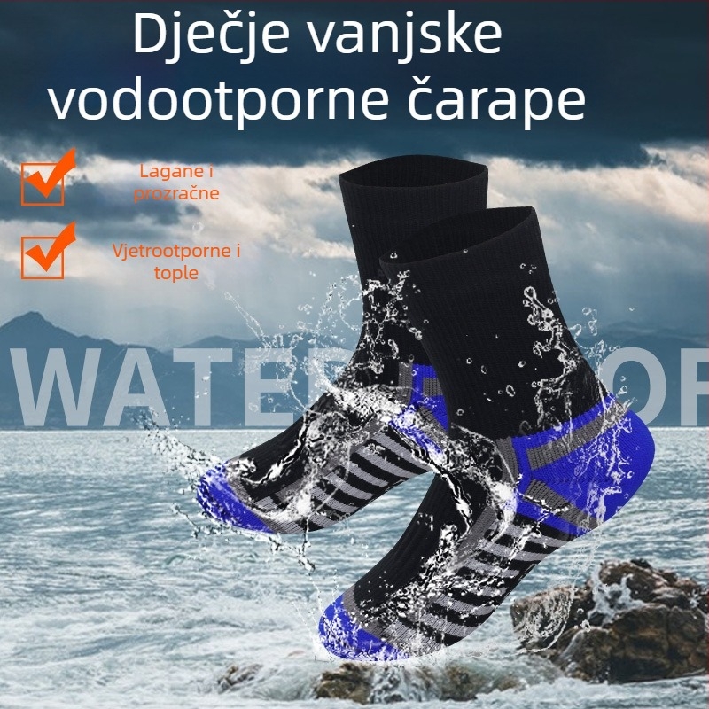 Dječje vodootporne čarape za vanjske aktivnosti – četiri sezone, vodene igre i ronjenje, zimsko skijanje, otporne na vjetar, hladnoću i habanje
