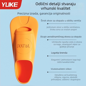 Silikonske kratke peraje za plivanje za odrasle – lagana oprema za ronilački trening