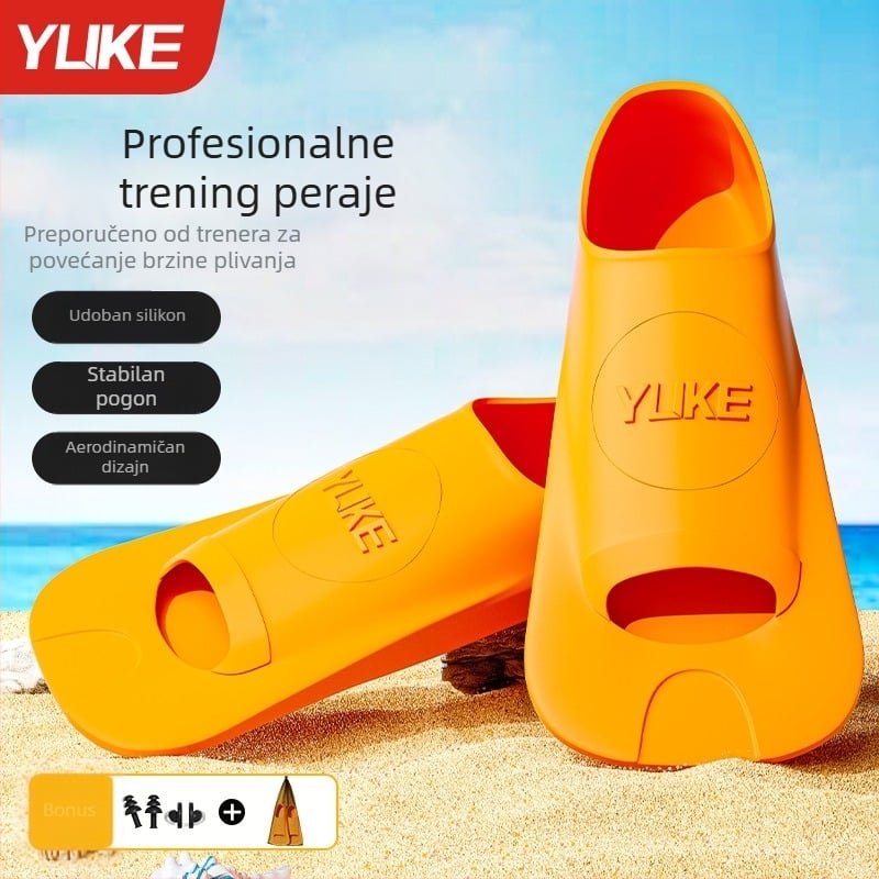 Silikonske kratke peraje za plivanje za odrasle – lagana oprema za ronilački trening