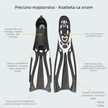 Potapljačke peraje – dugi, za odrasle, unisex, profesionalne kvalitete za trening (Dugi; Unisex; Profesionalno; Za trening ronjenja)
