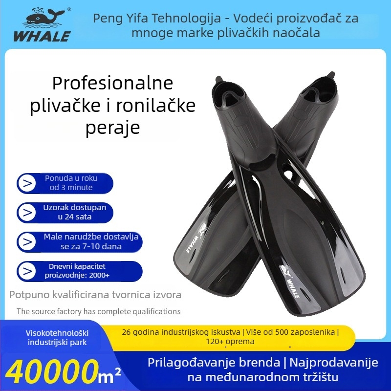Dugi plivački peraji za šnorkanje i profesionalni trening — Materijal: TPR; Marka: WHALE WHALE; Za muškarce i žene