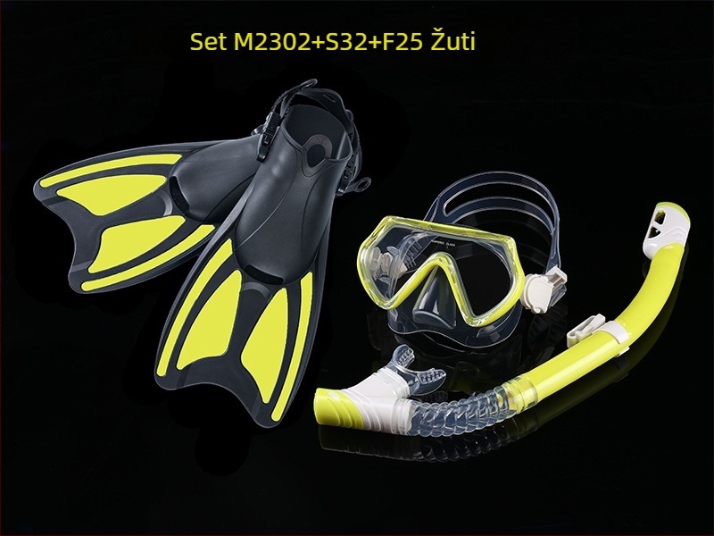 Dječji set za šnorkanje: maska s velikim okvirom, peraje i snorkel – materijal PP+TPR, marka Asy