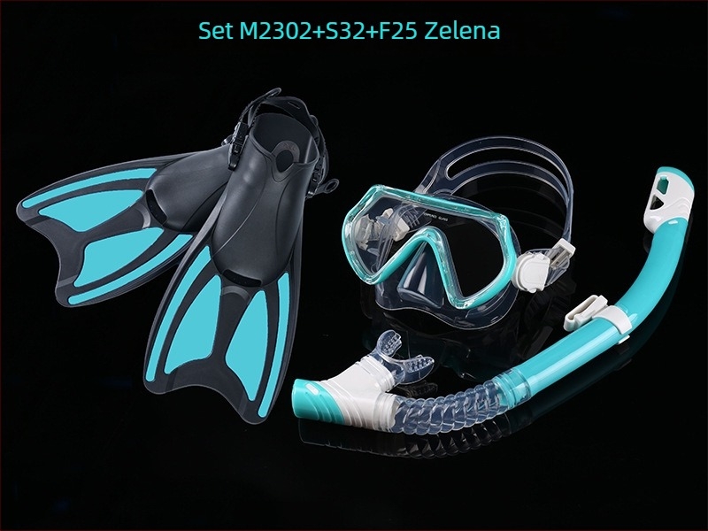 Dječji set za šnorkanje: maska s velikim okvirom, peraje i snorkel – materijal PP+TPR, marka Asy