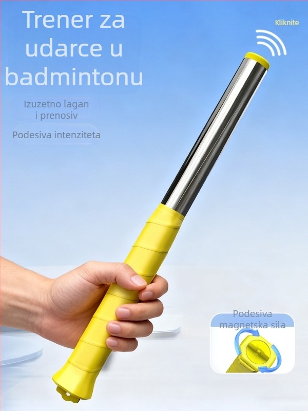 Alat za trening udarca u badmintonu – samostalni smash trening, aluminijski okvir, 95–100 g, srednja tvrdoća, direktan udarac, za početnike