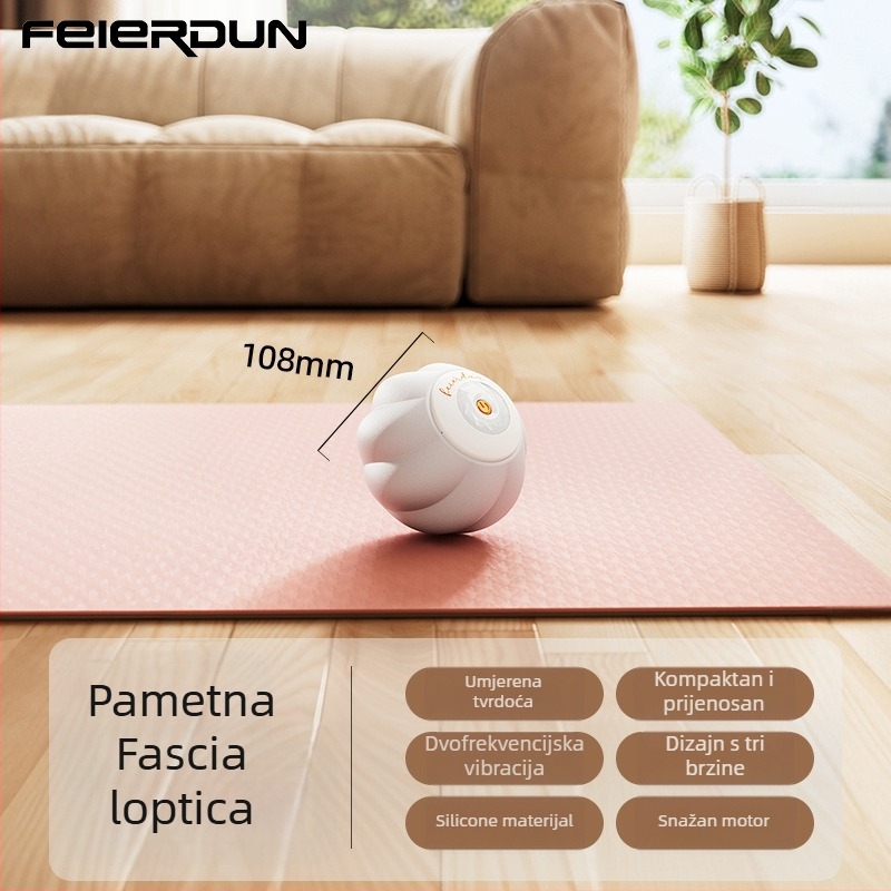Flyton silikon masažna lopta u obliku arašida za oslobađanje fascije i dubinsku masažu, ne napuhuje se, 0.99 kg