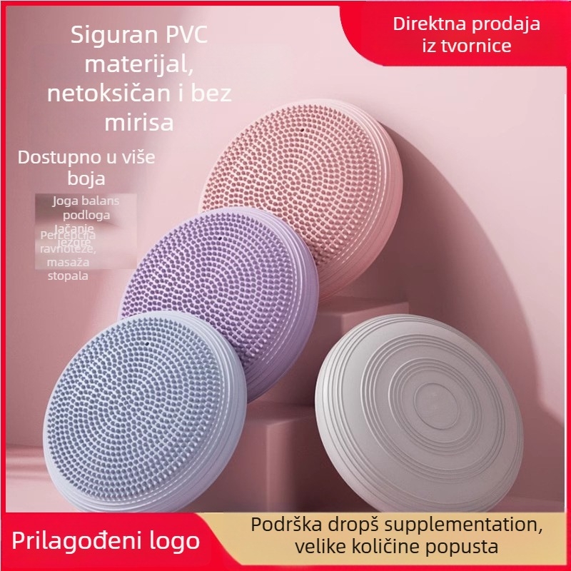 Joga balansna podloga s napuhnutom zračnom loptom, pločom za ravnotežu i masaznom pločom za jačanje jezgre i rehabilitaciju – PVC, 1000 g, RMWANG