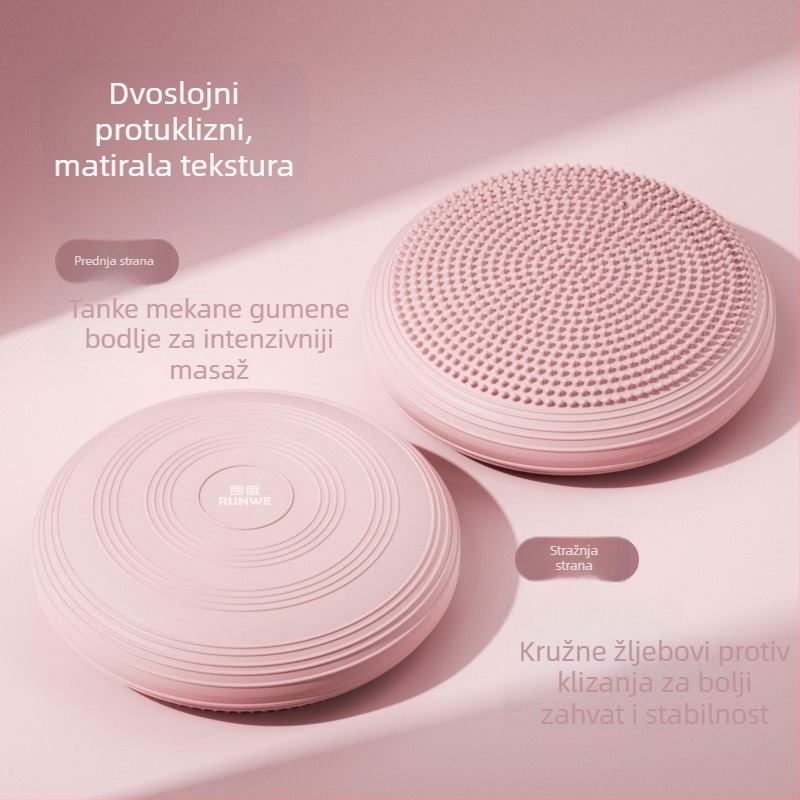 Joga balansna podloga s napuhnutom zračnom loptom, pločom za ravnotežu i masaznom pločom za jačanje jezgre i rehabilitaciju – PVC, 1000 g, RMWANG