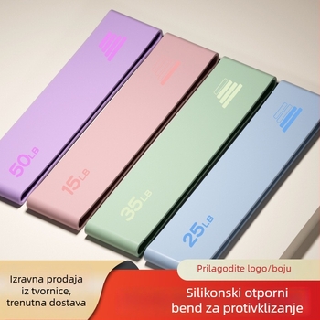 Silikonska joga traka otpora – protuklizna, elastična, trening bokova, istezanje