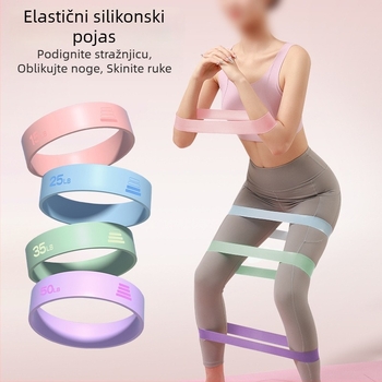 Silikonska joga traka otpora – protuklizna, elastična, trening bokova, istezanje