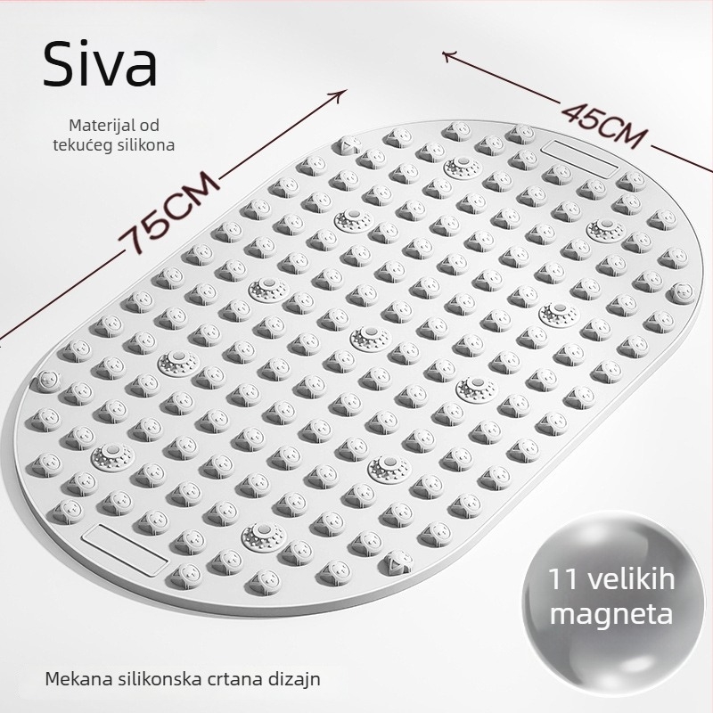 Acupresijska podloga za masažu stopala – tekući silikon, 0,4 cm debljina, kružni oblik, masaža prstiju i potplata, 800 g