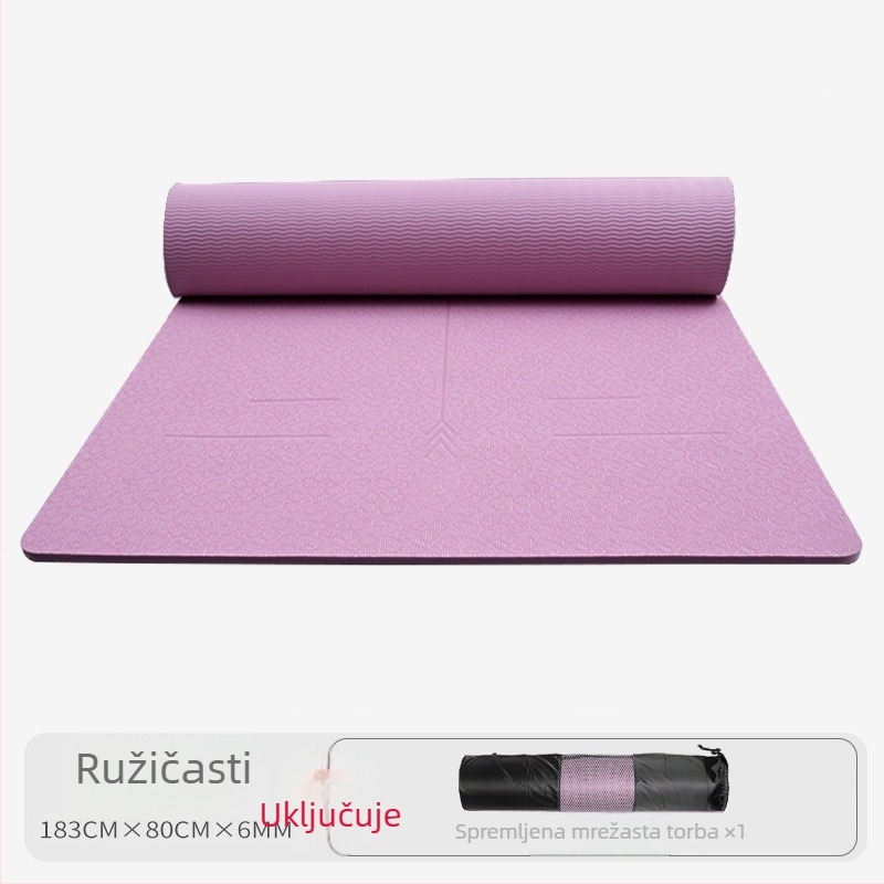 Joga prostirka - TPE, 1200 g, 6 mm, uzorak linije tijela, za fitness i ples