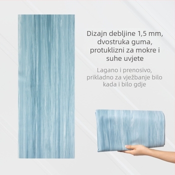 Joga podloga od prirodne gume, dvostrano protivklizna, 1,5 mm debljine, sklopiva i prijenosna
