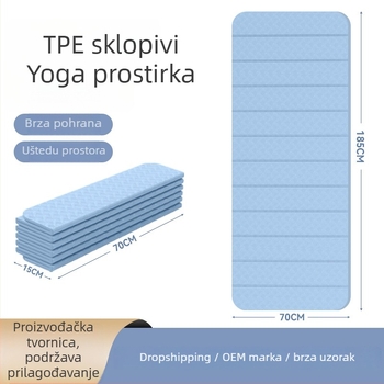 TPE sklopiva joga podloga, 8 mm, 1,2 kg, prijenosna, prilagodljiva