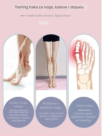 Silikonska elastična traka za oblikovanje nogu – podizanje bokova, oblikovanje nogu, prevencija valgusa prstiju, treninzi lukova stopala