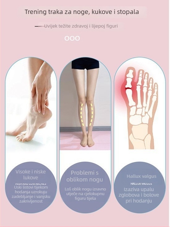 Silikonska elastična traka za oblikovanje nogu – podizanje bokova, oblikovanje nogu, prevencija valgusa prstiju, treninzi lukova stopala