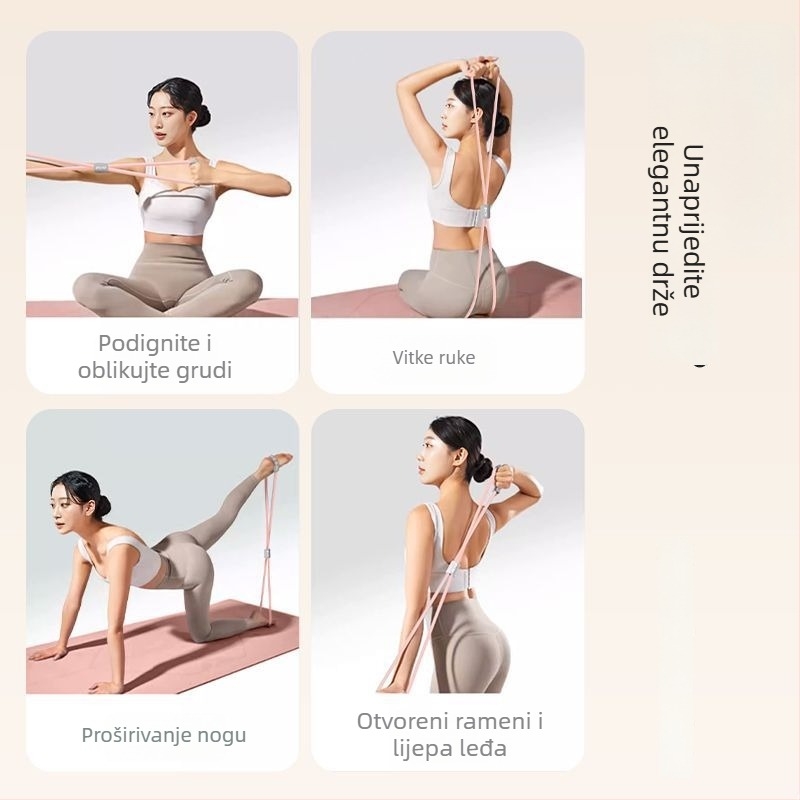 Figure-8 latex napinjač za jogu i istezanje ramena i vrata – Materijal: latex; Primjena: fitness oprema i zdravstveni masažni programi; Pogodno za tinejdžere