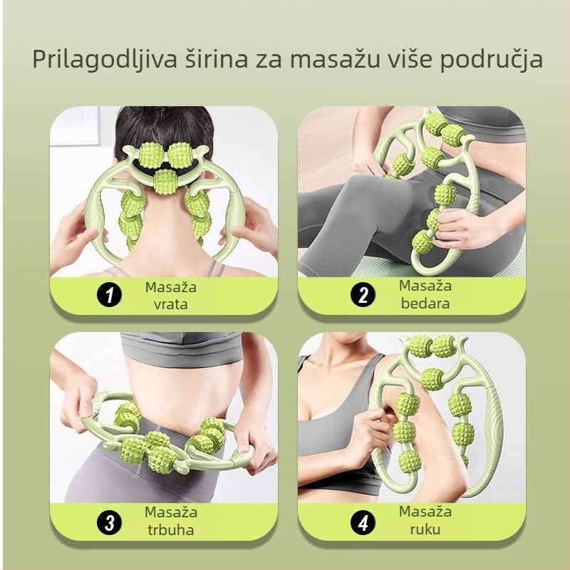 Masažer za noge s devet kotačića — višenamjenski joga alat za oblikovanje nogu i masažu