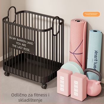 CHUOU koš za pohranu, konstrukcija od željeznog umjetničkog materijala, moderan jednostavan stil, model 2183283756273074944, pogodna za deke, CD-ove, torbe, knjige i časopise, slušalice i kabeli te odjeću