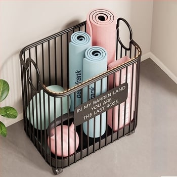 CHUOU koš za pohranu, konstrukcija od željeznog umjetničkog materijala, moderan jednostavan stil, model 2183283756273074944, pogodna za deke, CD-ove, torbe, knjige i časopise, slušalice i kabeli te odjeću
