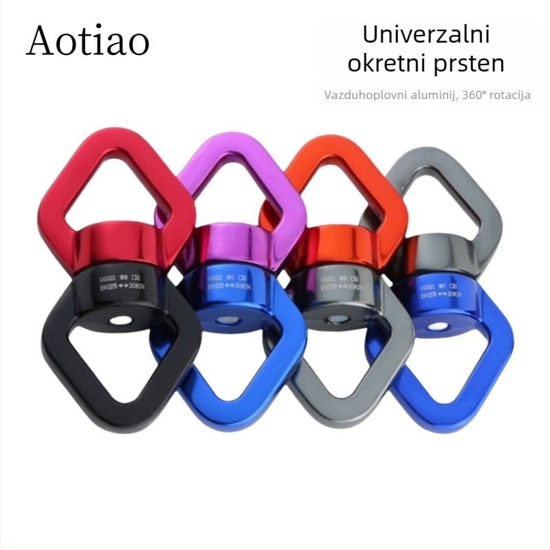 Joga hamak od aluminijsko-magnezijskog legura s univerzalnim prstenom i rotacijom od 360° za outdoor penjanje