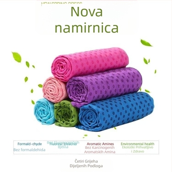 Joga ručnik – protuklizni, s otiskom, upija znoj, srednja debljina, 1.0 kg, za fitness