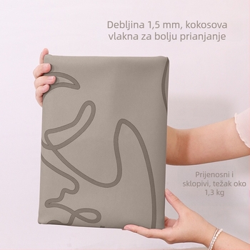 Joga podloga - sklopiva, prirodni kaučuk, debljina 1.5 cm, težina 1300 g, protuklizna