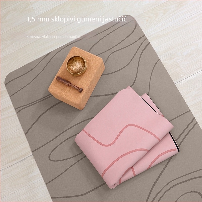 Joga podloga - sklopiva, prirodni kaučuk, debljina 1.5 cm, težina 1300 g, protuklizna