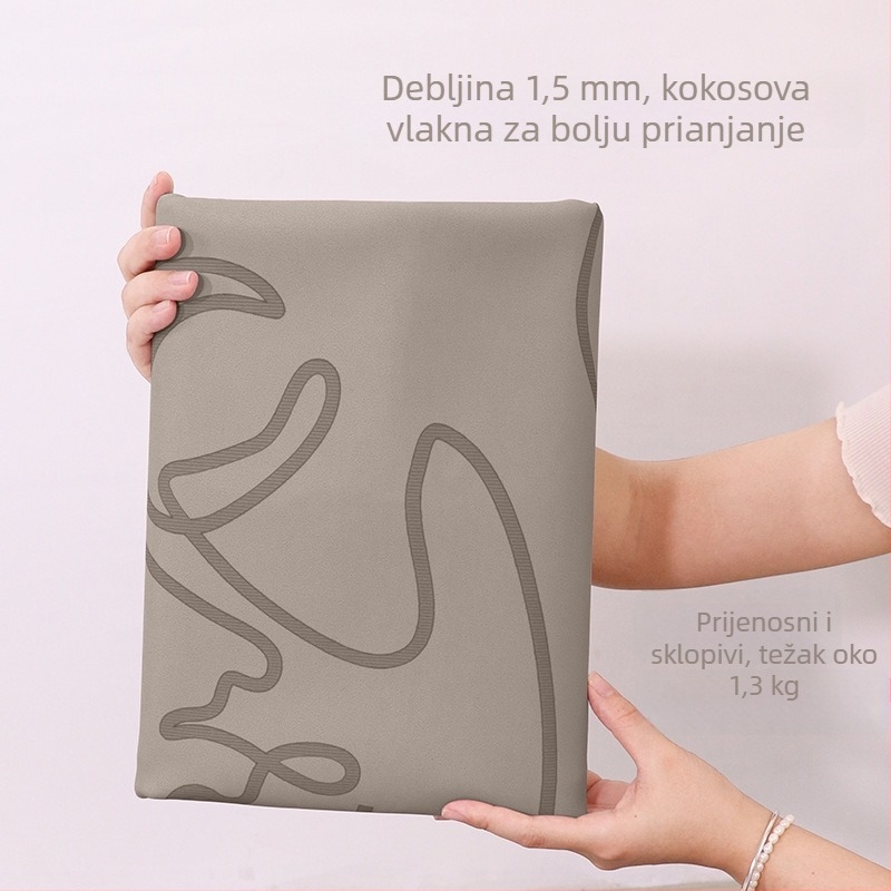 Joga podloga - sklopiva, prirodni kaučuk, debljina 1.5 cm, težina 1300 g, protuklizna