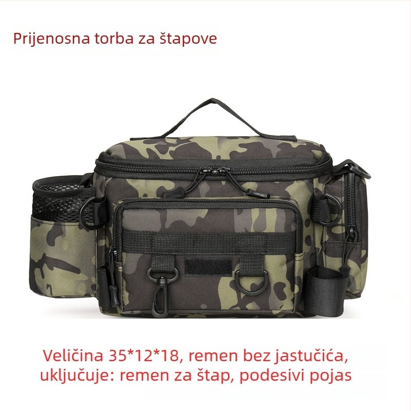 Visoko kvalitetna morska ribolovna torba s presjedom preko tijela — višenamjenska torba velikog kapaciteta za štapove i dodatke, vodootporna