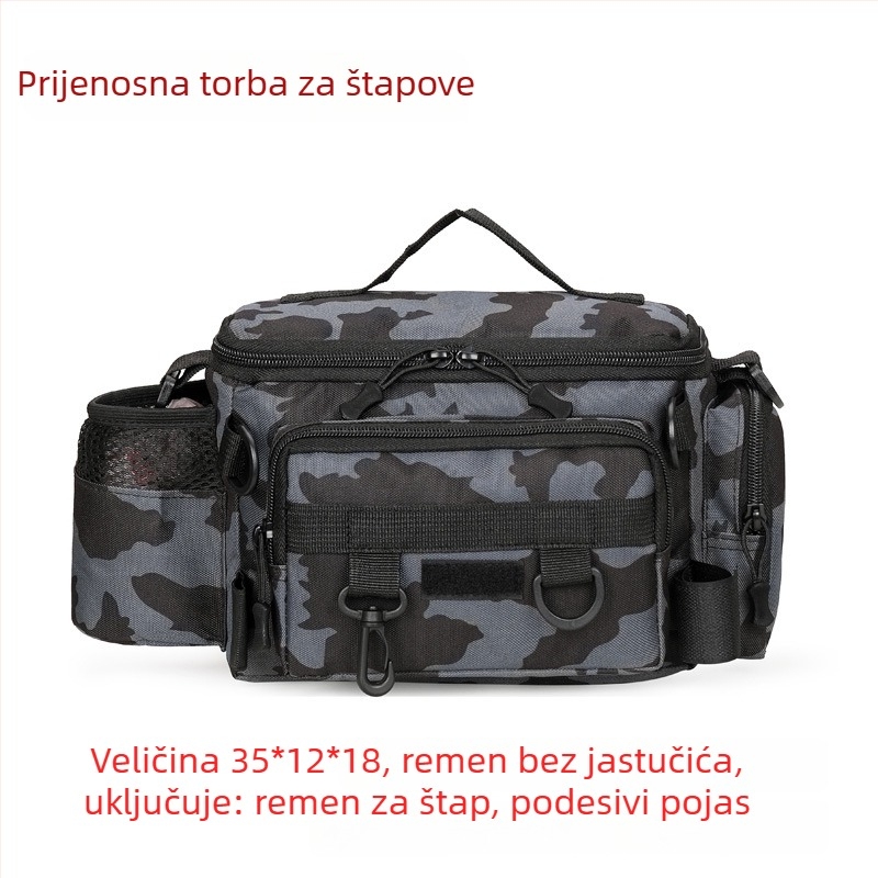 Visoko kvalitetna morska ribolovna torba s presjedom preko tijela — višenamjenska torba velikog kapaciteta za štapove i dodatke, vodootporna