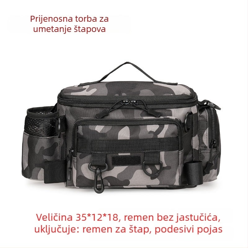 Visoko kvalitetna morska ribolovna torba s presjedom preko tijela — višenamjenska torba velikog kapaciteta za štapove i dodatke, vodootporna