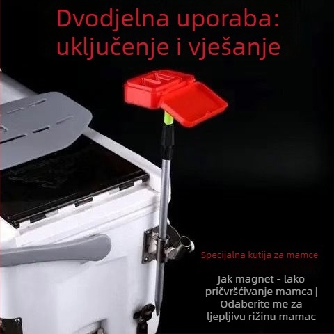 Hongfei Višenamjenska magnetska kutija za prah s ljepilom rižine pločice za mamce – PP materijal, Veliki kapacitet