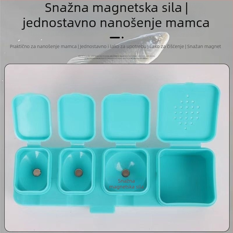 Hongfei Višenamjenska magnetska kutija za prah s ljepilom rižine pločice za mamce – PP materijal, Veliki kapacitet