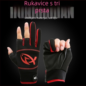 Hongchuan rukavice za pecanje s tri prsta – ispisani uzorak, tkanina za ronjenje, zimska vanjska oprema