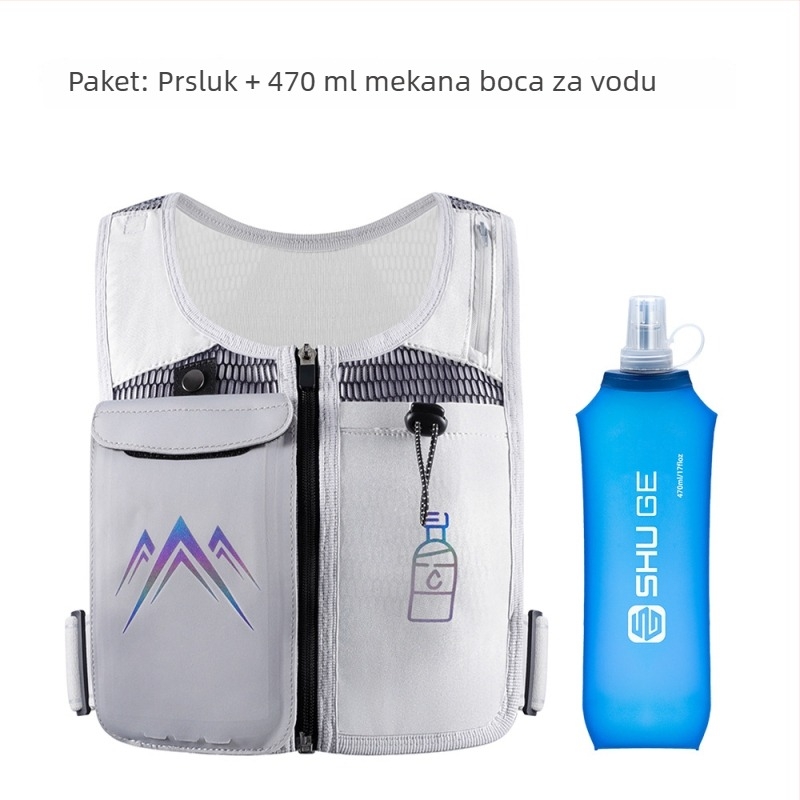 Planinarska jakna-torba za outdoor sportove; prozračna, ultra lagana, proširiva, smanjenje opterećenja; materijal: poliester; podstava: poliestersko vlakno; zakrivljeni rameni remeni