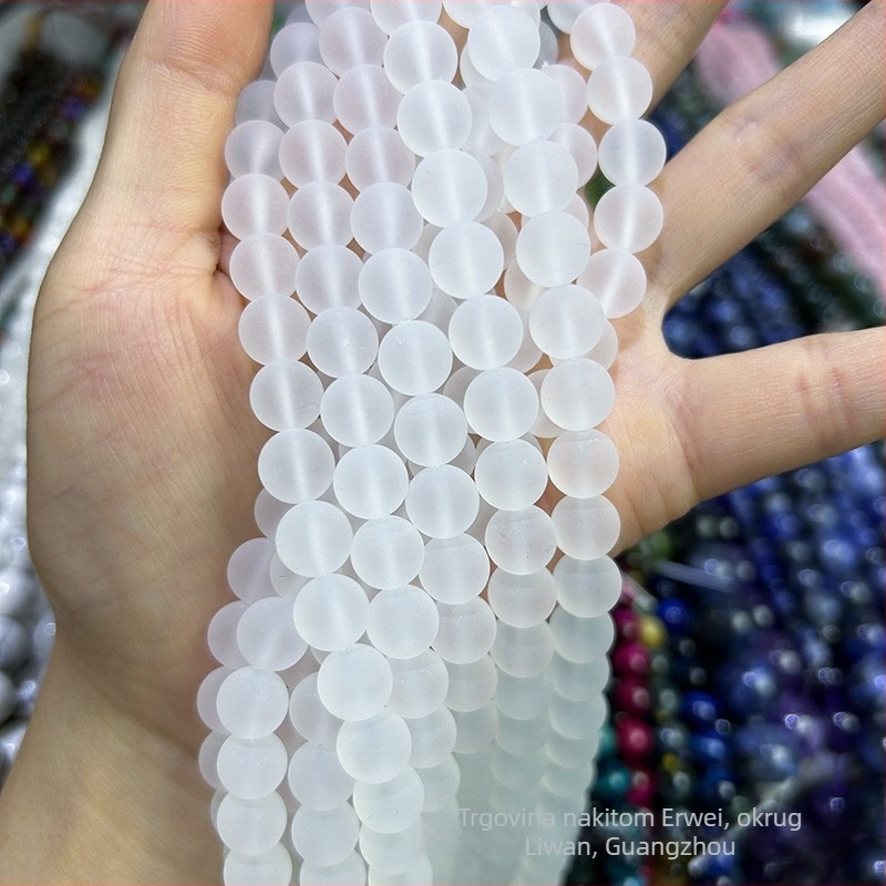 Prirodne bijele kristalne perle, slobodne, 4 mm, okrugle, polirane, polukompletni dijelovi za DIY nakit
