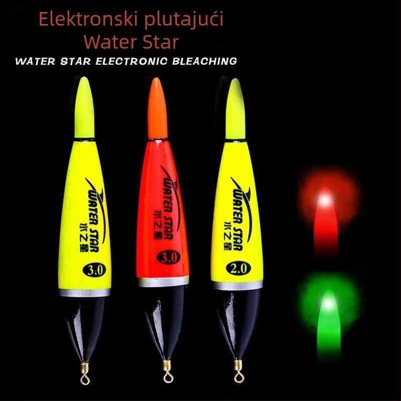 Water Star Elektronički osvijetljeni plutač za vertikalni drift, plastična plutа s kliznim dizajnom
