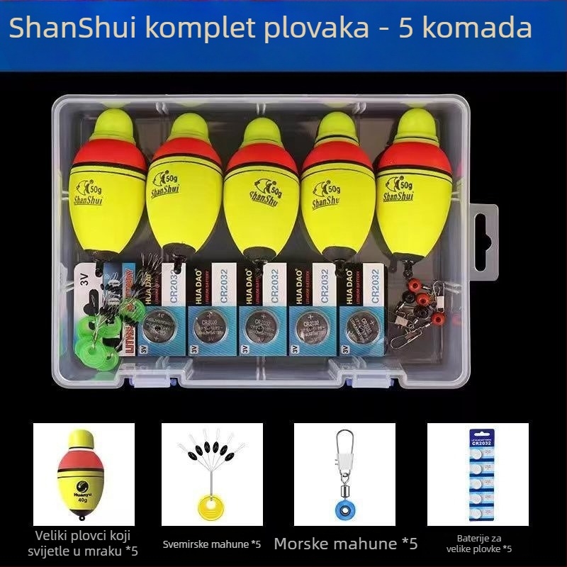 Elektronički set za dugi domet morskog i stijenskog ribolova s osvijetljenim plovcima
