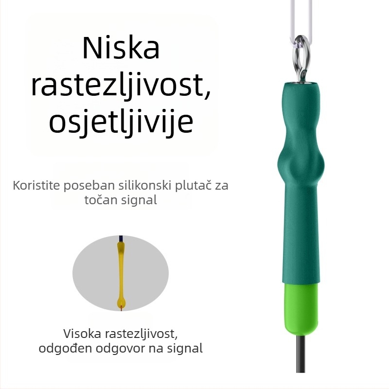 Proširena silikonska plutajuća sjedalica za ribolov s kliznim i rotacijskim mehanizmom, ojačana okomita potpora za velike šarane