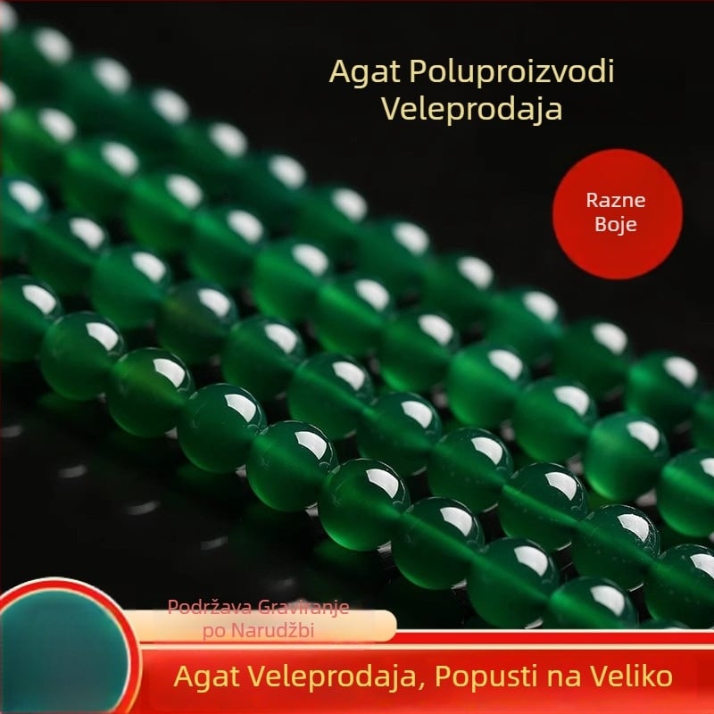 Prirodne 7A zelene agatne perle za DIY nakit: okrugle 6 mm perle za narukvice i ogrlice